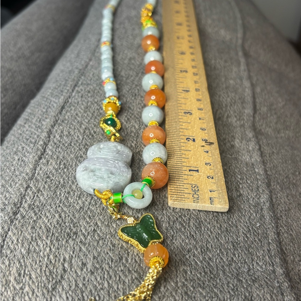 Multicolor Jadeite Beaded Necklace - Picture 5 of 8